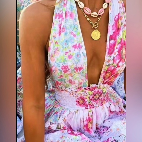 LOVESHACKFANCY HALTER DRESS - Picture 2 of 13